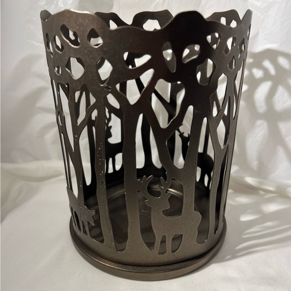 PartyLite Bronze Silhouette Woodland Light Candle Sleeve - Picture 2 of 6